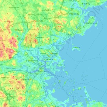 Revere topographic map, elevation, terrain