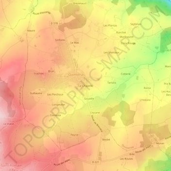 La Chapelle topographic map, elevation, terrain