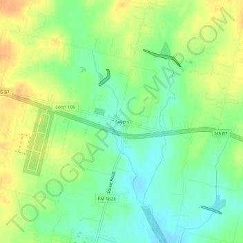 Sayers topographic map, elevation, terrain