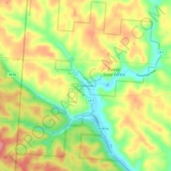 Carbondale topographic map, elevation, terrain