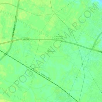 Bawali topographic map, elevation, terrain