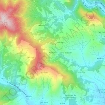 Mastiano topographic map, elevation, terrain