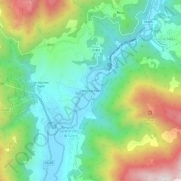 Castel San Felice topographic map, elevation, terrain