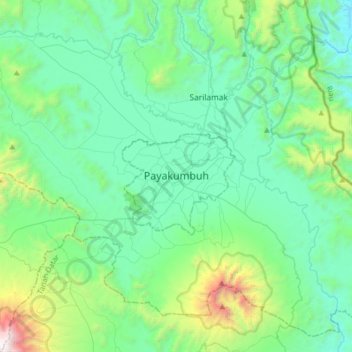 Payakumbuh topographic map, elevation, terrain