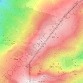 Calvitero topographic map, elevation, terrain