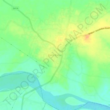 Ilam Bazar topographic map, elevation, terrain