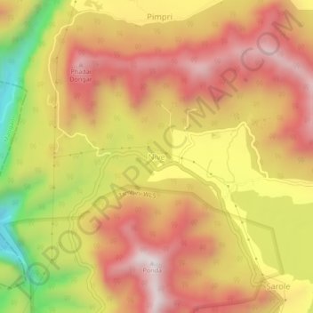 Nive topographic map, elevation, terrain