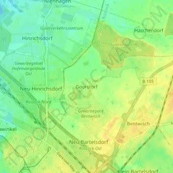 Goorstorf topographic map, elevation, terrain