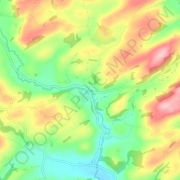 Bettws Cedwain topographic map, elevation, terrain