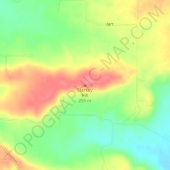 Starkey Hill topographic map, elevation, terrain