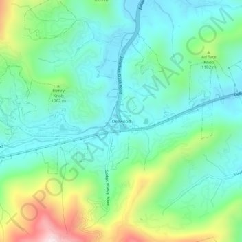 Dellwood topographic map, elevation, terrain