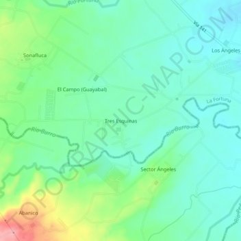 Tres Esquinas topographic map, elevation, terrain