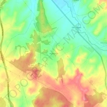 Humienta topographic map, elevation, terrain