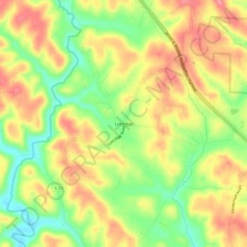 Lottridge topographic map, elevation, terrain
