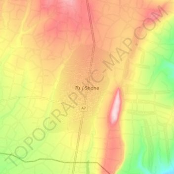 Shone topographic map, elevation, terrain