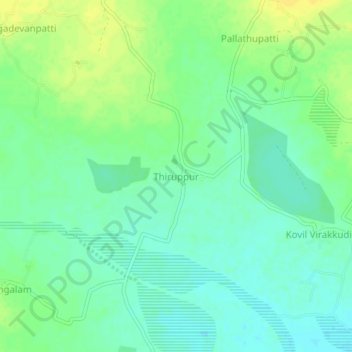 Thiruppur topographic map, elevation, terrain