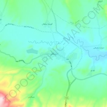 Varziqan topographic map, elevation, terrain
