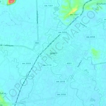 Chumphon topographic map, elevation, terrain