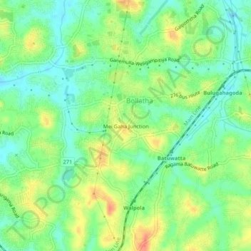 Mei Gaha Junction topographic map, elevation, terrain