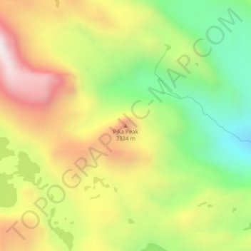 Pika Peak topographic map, elevation, terrain