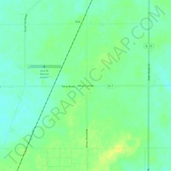 Afton Center topographic map, elevation, terrain