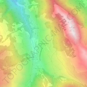 Sainte-Catherine topographic map, elevation, terrain