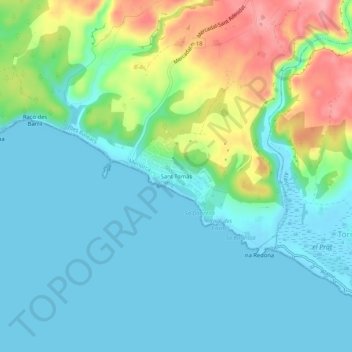 Sant Tomàs topographic map, elevation, terrain