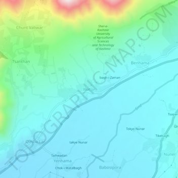 Watlar topographic map, elevation, terrain