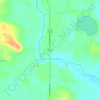 Budsin topographic map, elevation, terrain