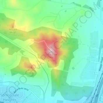 One Tree Hill topographic map, elevation, terrain