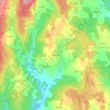 Le Martinet topographic map, elevation, terrain