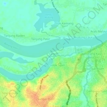 Legok topographic map, elevation, terrain