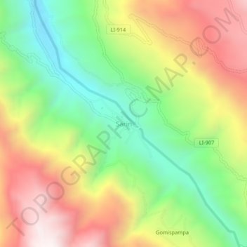 Sarin topographic map, elevation, terrain
