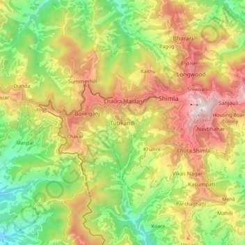 Tutikandi topographic map, elevation, terrain