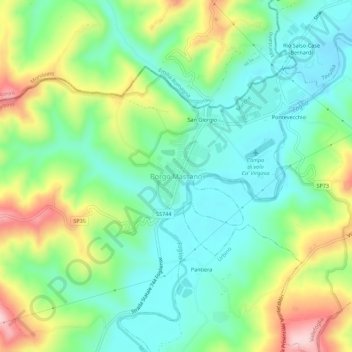 Borgo Massano topographic map, elevation, terrain