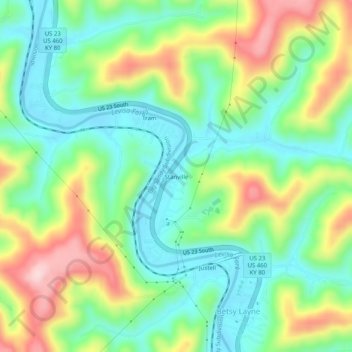Stanville topographic map, elevation, terrain
