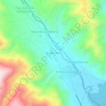 Rodeo Alto topographic map, elevation, terrain