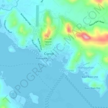 Poblacion 1 topographic map, elevation, terrain