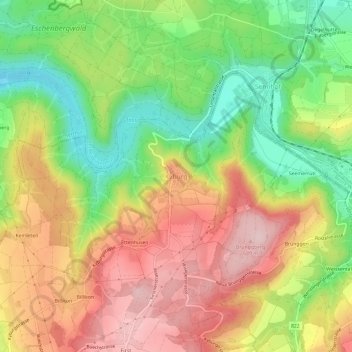 Kyburg topographic map, elevation, terrain