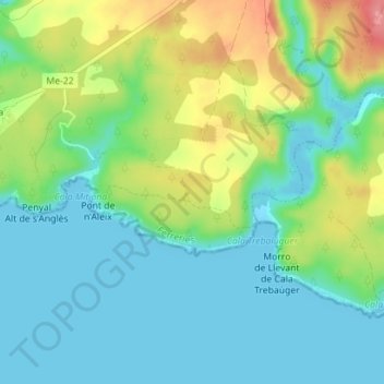 s'Arenal topographic map, elevation, terrain