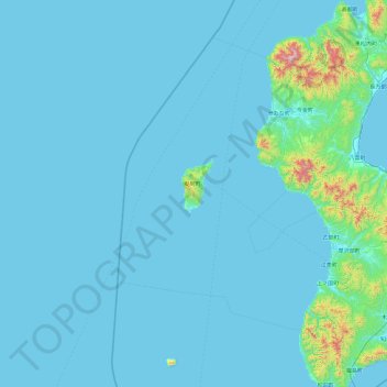 奥尻郡 topographic map, elevation, terrain