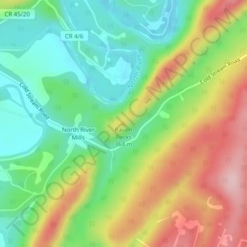 Raven Rocks topographic map, elevation, terrain
