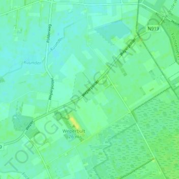 Nieuw Weper topographic map, elevation, terrain