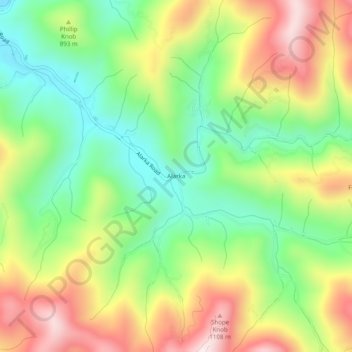 Alarka topographic map, elevation, terrain