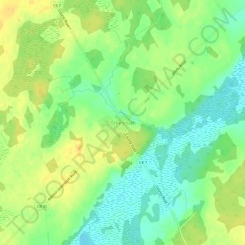 Greenbush topographic map, elevation, terrain