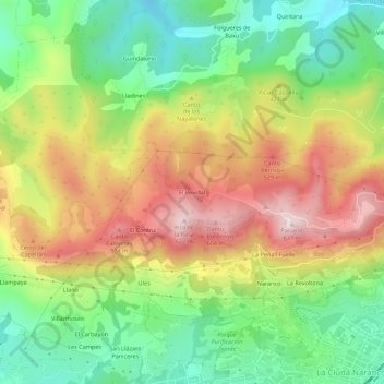 El Pevidal topographic map, elevation, terrain