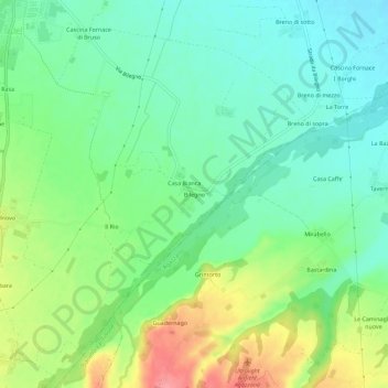 Bilegno topographic map, elevation, terrain