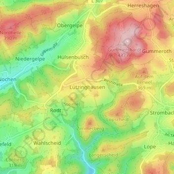 Lützinghausen topographic map, elevation, terrain