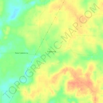 Caledonia topographic map, elevation, terrain
