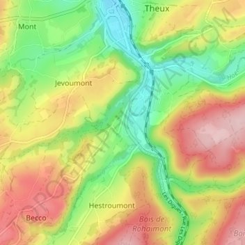 Spixhe topographic map, elevation, terrain